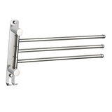 Maxbell 180Degree Swivel Towel Bar Shower Washroom Home Decor Towel Rack Wall Mount 3 Arms 34.5x21cm