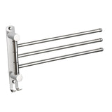 Maxbell 180Degree Swivel Towel Bar Shower Washroom Home Decor Towel Rack Wall Mount 3 Arms 34.5x21cm