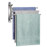 Maxbell 180Degree Swivel Towel Bar Shower Washroom Home Decor Towel Rack Wall Mount 3 Arms 34.5x21cm
