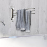 Maxbell 180Degree Swivel Towel Bar Shower Washroom Home Decor Towel Rack Wall Mount 3 Arms 34.5x21cm