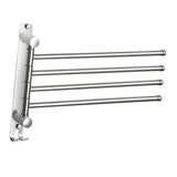 Maxbell 180Degree Swivel Towel Bar Shower Washroom Home Decor Towel Rack Wall Mount 4 Arms 34.5x24cm