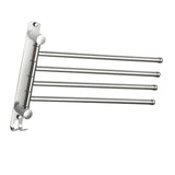 Maxbell 180Degree Swivel Towel Bar Shower Washroom Home Decor Towel Rack Wall Mount 4 Arms 34.5x24cm