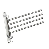 Maxbell 180Degree Swivel Towel Bar Shower Washroom Home Decor Towel Rack Wall Mount 4 Arms 34.5x24cm