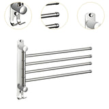 Maxbell 180Degree Swivel Towel Bar Shower Washroom Home Decor Towel Rack Wall Mount 4 Arms 34.5x24cm