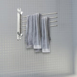 Maxbell 180Degree Swivel Towel Bar Shower Washroom Home Decor Towel Rack Wall Mount 4 Arms 34.5x24cm
