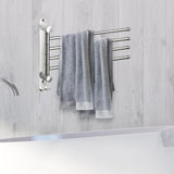 Maxbell 180Degree Swivel Towel Bar Shower Washroom Home Decor Towel Rack Wall Mount 4 Arms 34.5x24cm