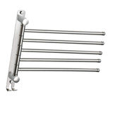 Maxbell 180Degree Swivel Towel Bar Shower Washroom Home Decor Towel Rack Wall Mount 5 Arms 34.5x28cm