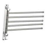 Maxbell 180Degree Swivel Towel Bar Shower Washroom Home Decor Towel Rack Wall Mount 5 Arms 34.5x28cm