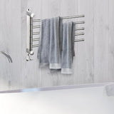 Maxbell 180Degree Swivel Towel Bar Shower Washroom Home Decor Towel Rack Wall Mount 5 Arms 34.5x28cm
