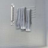 Maxbell 180Degree Swivel Towel Bar Shower Washroom Home Decor Towel Rack Wall Mount 5 Arms 34.5x28cm