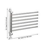 Maxbell 180Degree Swivel Towel Bar Shower Washroom Home Decor Towel Rack Wall Mount 6 Arms 34.5x31.5cm