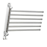 Maxbell 180Degree Swivel Towel Bar Shower Washroom Home Decor Towel Rack Wall Mount 6 Arms 34.5x31.5cm