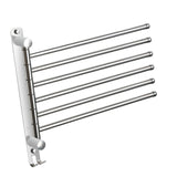 Maxbell 180Degree Swivel Towel Bar Shower Washroom Home Decor Towel Rack Wall Mount 6 Arms 34.5x31.5cm