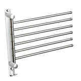 Maxbell 180Degree Swivel Towel Bar Shower Washroom Home Decor Towel Rack Wall Mount 6 Arms 34.5x31.5cm
