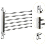 Maxbell 180Degree Swivel Towel Bar Shower Washroom Home Decor Towel Rack Wall Mount 6 Arms 34.5x31.5cm