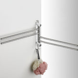 Maxbell 180Degree Swivel Towel Bar Shower Washroom Home Decor Towel Rack Wall Mount 6 Arms 34.5x31.5cm