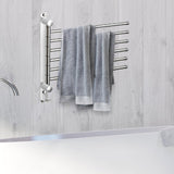 Maxbell 180Degree Swivel Towel Bar Shower Washroom Home Decor Towel Rack Wall Mount 6 Arms 34.5x31.5cm