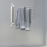 Maxbell 180Degree Swivel Towel Bar Shower Washroom Home Decor Towel Rack Wall Mount 6 Arms 34.5x31.5cm