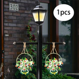 Maxbell Cross Arm for Garden Lamp Pole Cross Arm Ladder Rest for Streets Lawn Parks 41cm Argent ball