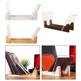 Maxbell Vinyl Record Storage Holder Portable Rack Wood Stand with Clear Acrylic Ends Coffee