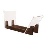 Maxbell Vinyl Record Storage Holder Portable Rack Wood Stand with Clear Acrylic Ends Coffee