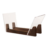 Maxbell Vinyl Record Storage Holder Portable Rack Wood Stand with Clear Acrylic Ends Coffee