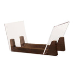 Maxbell Vinyl Record Storage Holder Portable Rack Wood Stand with Clear Acrylic Ends Coffee
