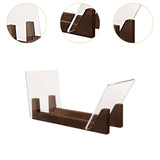 Maxbell Vinyl Record Storage Holder Portable Rack Wood Stand with Clear Acrylic Ends Coffee