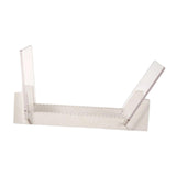 Maxbell Vinyl Record Storage Holder Portable Rack Wood Stand with Clear Acrylic Ends White
