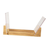 Maxbell Vinyl Record Storage Holder Portable Rack Wood Stand with Clear Acrylic Ends Wood
