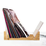 Maxbell Vinyl Record Storage Holder Portable Rack Wood Stand with Clear Acrylic Ends Wood