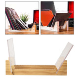 Maxbell Vinyl Record Storage Holder Portable Rack Wood Stand with Clear Acrylic Ends Wood