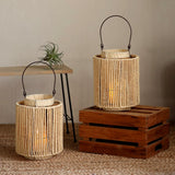 Maxbell Woven Lantern Tea Light Candle Holder Rustic for Living Room Outdoor Wedding