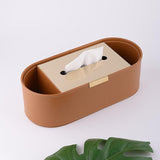 Maxbell Tissue Paper Holder Simple Tissue Dispenser for Bedside Table Bedroom Vanity Brown
