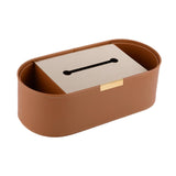 Maxbell Tissue Paper Holder Simple Tissue Dispenser for Bedside Table Bedroom Vanity Brown