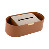 Maxbell Tissue Paper Holder Simple Tissue Dispenser for Bedside Table Bedroom Vanity Brown