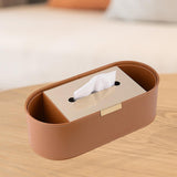 Maxbell Tissue Paper Holder Simple Tissue Dispenser for Bedside Table Bedroom Vanity Brown