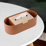 Maxbell Tissue Paper Holder Simple Tissue Dispenser for Bedside Table Bedroom Vanity Brown