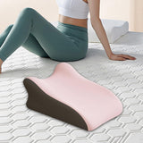 Maxbell Back Pillow Memory Cotton Wedge Prone Pillow for Office Dorm Watching Movies pink