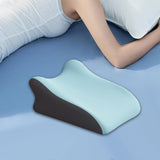 Maxbell Back Pillow Memory Cotton Wedge Prone Pillow for Office Dorm Watching Movies blue