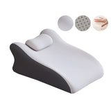 Maxbell Back Pillow Memory Cotton Wedge Prone Pillow for Office Dorm Watching Movies gray with head brace