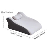 Maxbell Back Pillow Memory Cotton Wedge Prone Pillow for Office Dorm Watching Movies gray with head brace