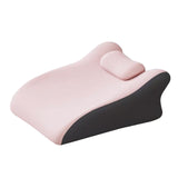 Maxbell Back Pillow Memory Cotton Wedge Prone Pillow for Office Dorm Watching Movies pink with head brace