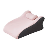 Maxbell Back Pillow Memory Cotton Wedge Prone Pillow for Office Dorm Watching Movies pink with head brace