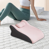 Maxbell Back Pillow Memory Cotton Wedge Prone Pillow for Office Dorm Watching Movies pink with head brace