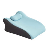 Maxbell Back Pillow Memory Cotton Wedge Prone Pillow for Office Dorm Watching Movies blue with head brace