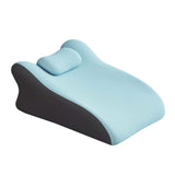 Maxbell Back Pillow Memory Cotton Wedge Prone Pillow for Office Dorm Watching Movies blue with head brace