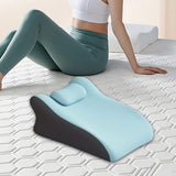 Maxbell Back Pillow Memory Cotton Wedge Prone Pillow for Office Dorm Watching Movies blue with head brace