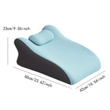 Maxbell Back Pillow Memory Cotton Wedge Prone Pillow for Office Dorm Watching Movies blue with head brace