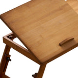 Maxbell Folding Table Rectanglar Laptop Lap Table for Bedroom Small Space and Living Room Brown Small